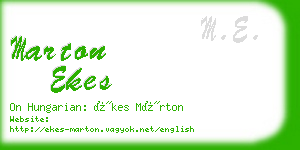 marton ekes business card